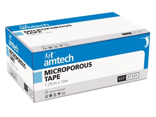 MICROPOROUS SURGICAL TAPE AMTECH / 1.25CM X 10M / SINGLE ROLL (MICROPORE)