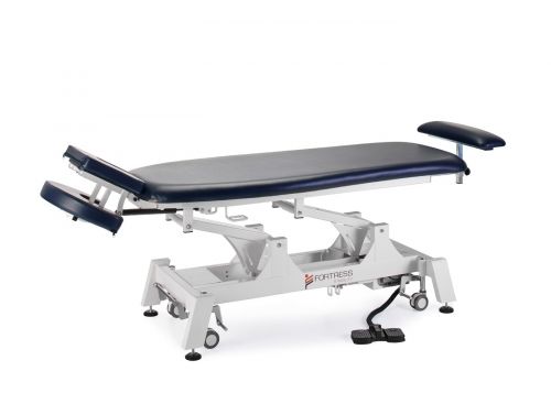 FORTRESS STABILITY CONTOUR MASSAGE TABLE / WHITE FRAME / NAVY UPHOLSTERY