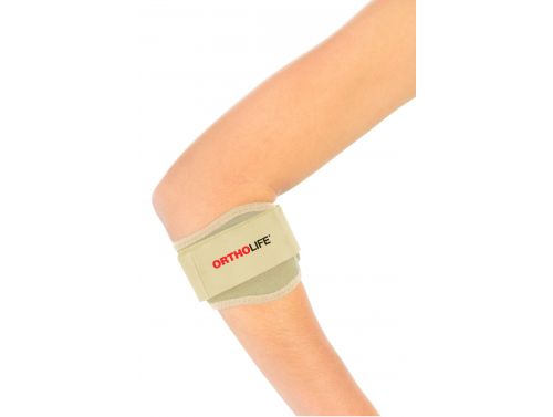 ORTHOLIFE PADDED TENNIS ELBOW BRACE WITH SILICONE PAD / BEIGE /  UNIVERSAL  (D)