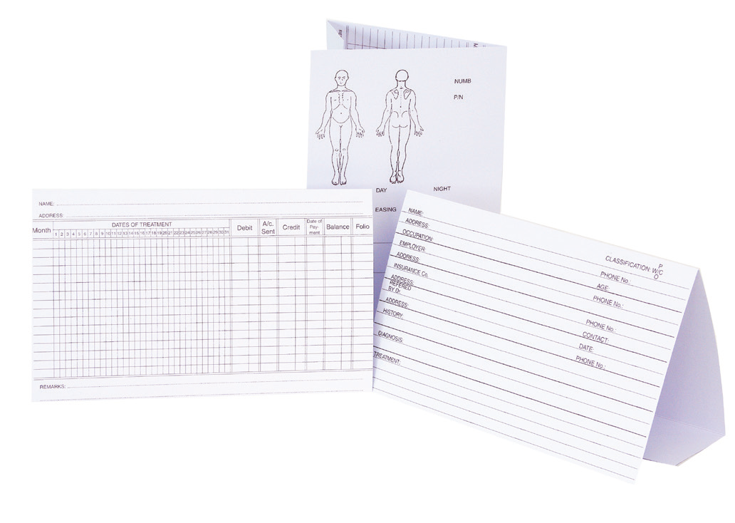 BODYLINE PATIENT HISTORY CARDS / PACK OF 100 photo