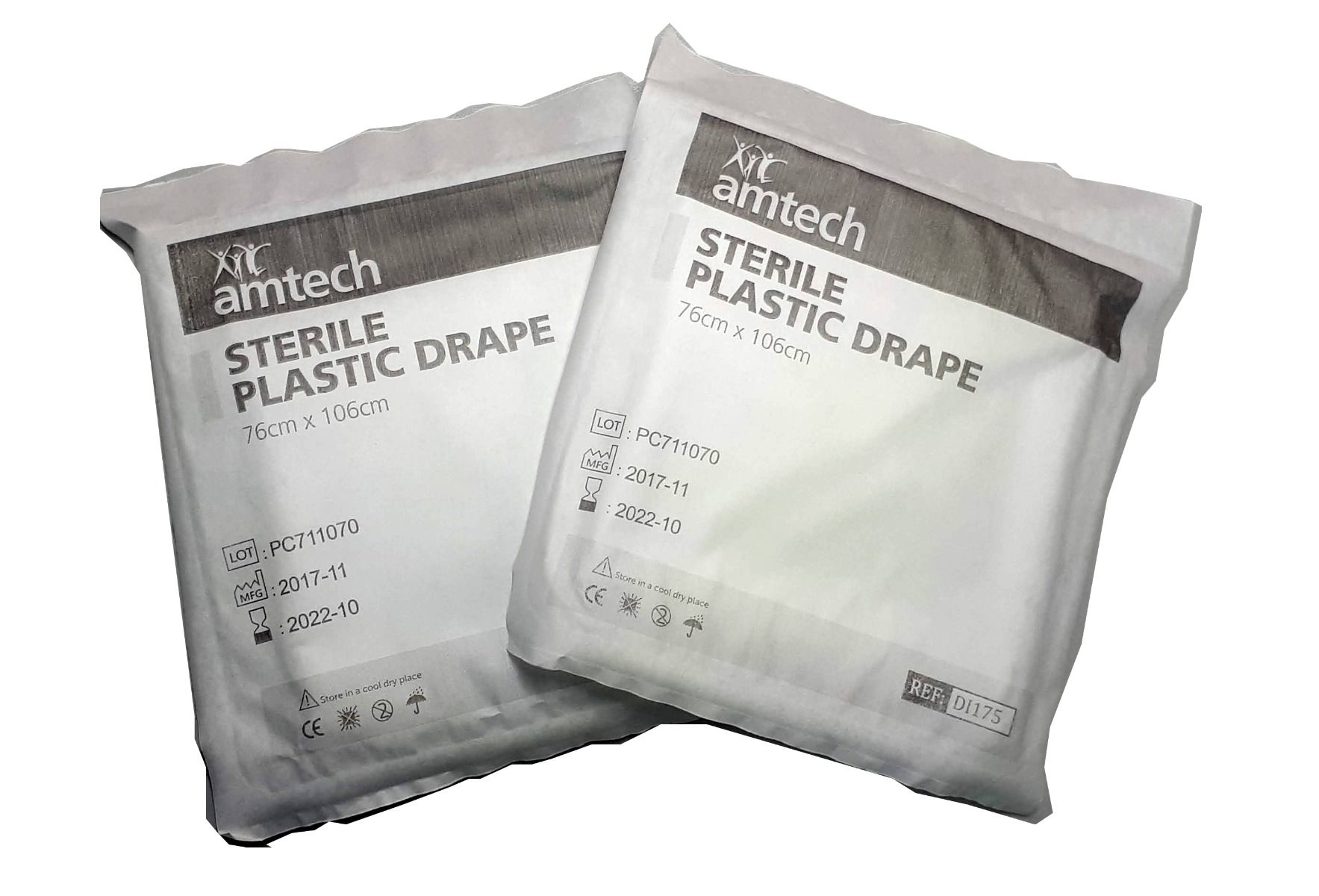 AMTECH PLASTIC TRANSPARENT DRAPE / STERILE / 76CM X 106CM / EACH  photo