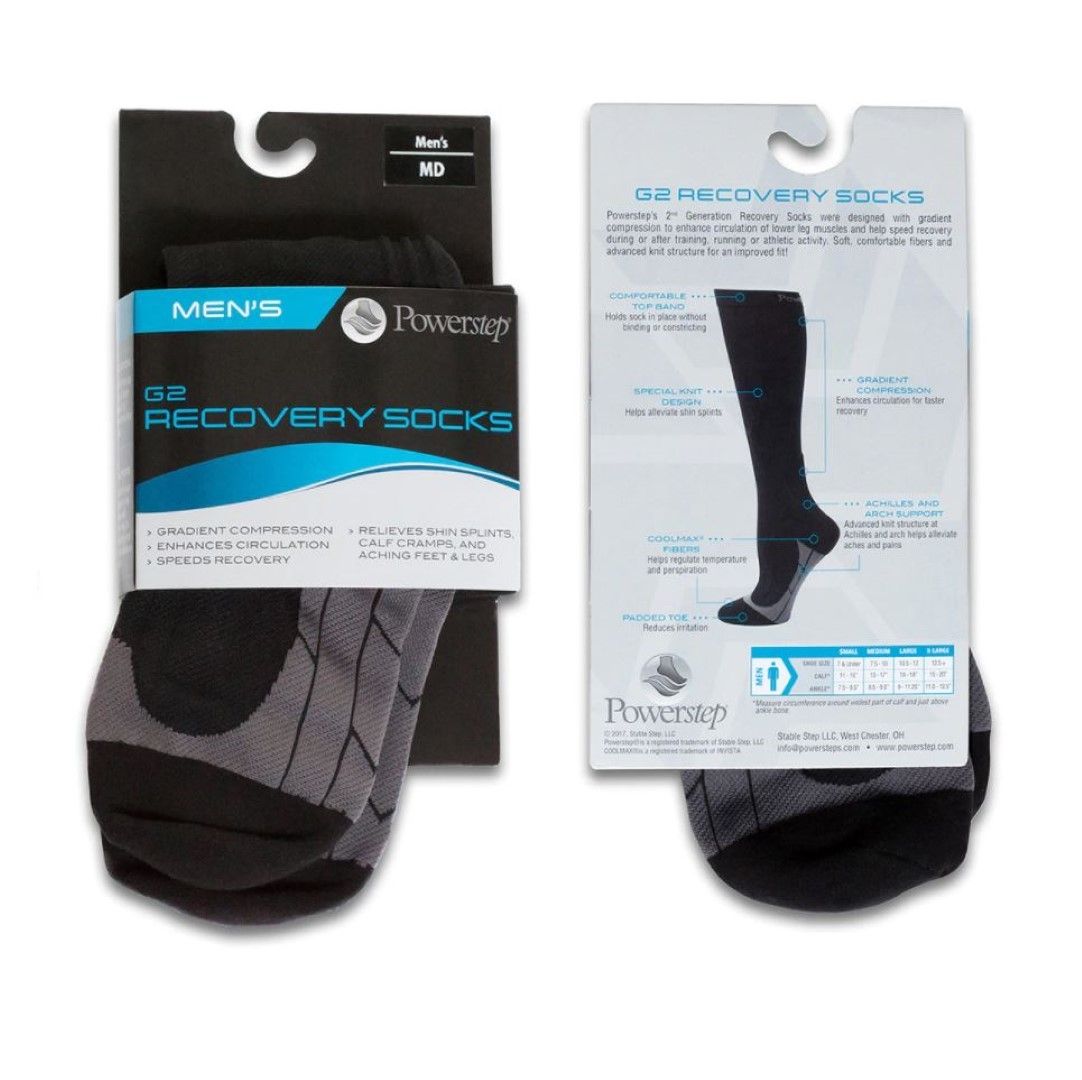 POWERSTEP® G2 RECOVERY SOCKS / BLACK/GRAY / PAIR photo