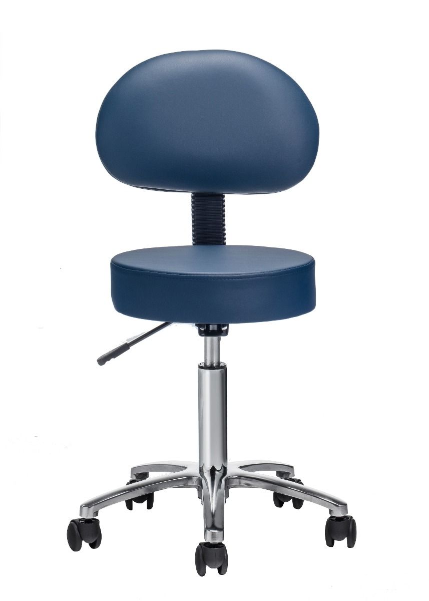 FORTRESS DELUXE TREATMENT STOOL / NAVY / WITH BACKREST photo