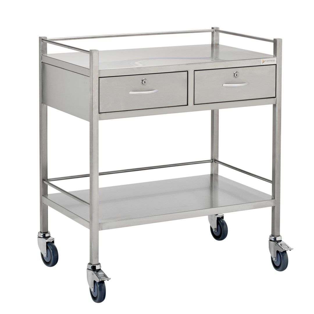 FORTRESS DOUBLE DRAWER SIDE BY SIDE TROLLEY / 800MM x 500MM x 900MM photo