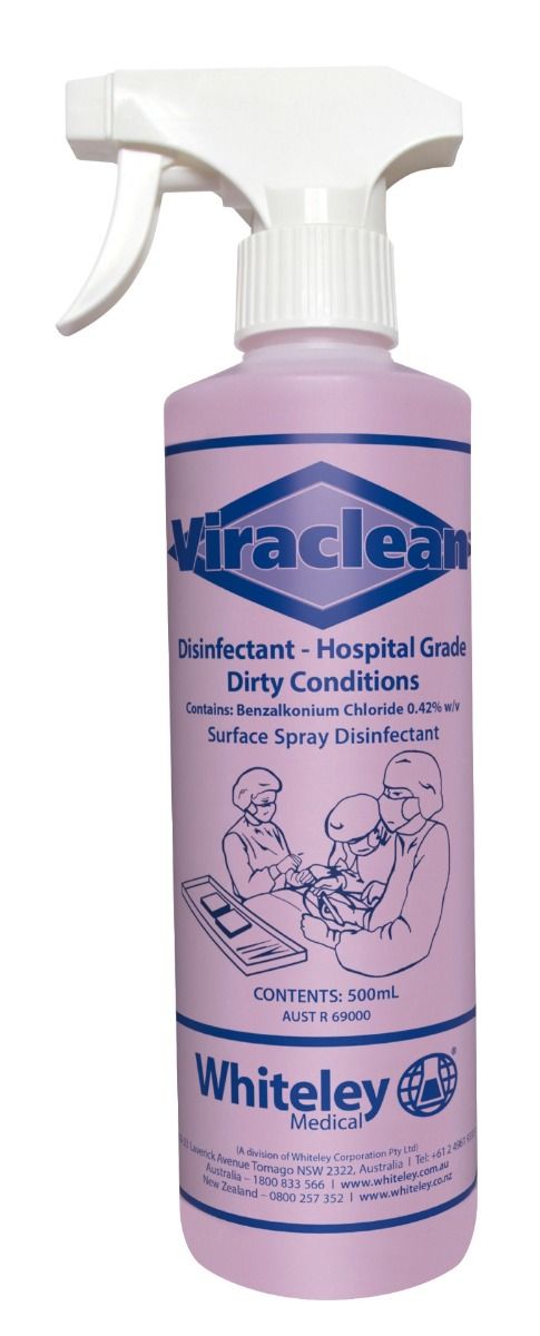 VIRACLEAN HOSPITAL GRADE DISINFECTANT / 500ML / SPRAY BOTTLE photo