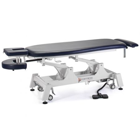 FORTRESS STABILITY CONTOUR MASSAGE TABLE / WHITE FRAME / NAVY UPHOLSTERY