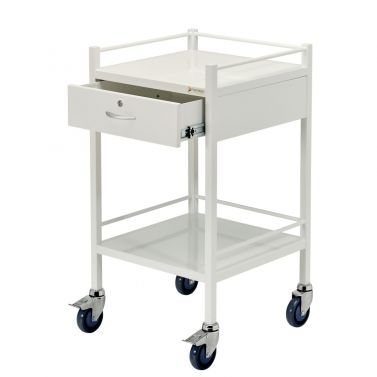 FORTRESS POWDER COATED SERIES INSTRUMENT TROLLEY / 1 DRAWER / 490X490X900MM