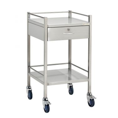 FORTRESS STAINLESS STEEL SERIES INSTRUMENT TROLLEY / 1 DRAWER