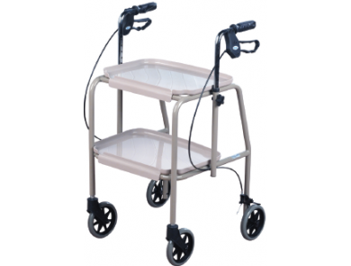 TRAY MOBILE WALKER WITH HAND BRAKES