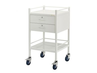 FORTRESS POWDER COATED SERIES INSTRUMENT TROLLEY / 2 DRAWER / 490X490X900MM