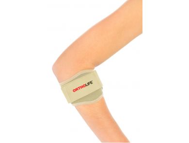 ORTHOLIFE PADDED TENNIS ELBOW BRACE WITH SILICONE PAD / BEIGE /  UNIVERSAL  (D)